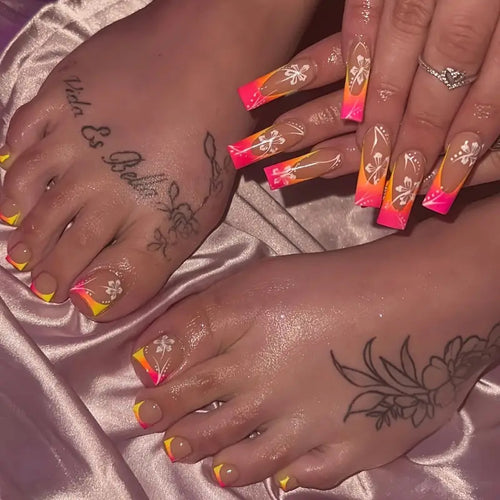 Vibrant Gradient Press-On Nail Art Set Bowlift
