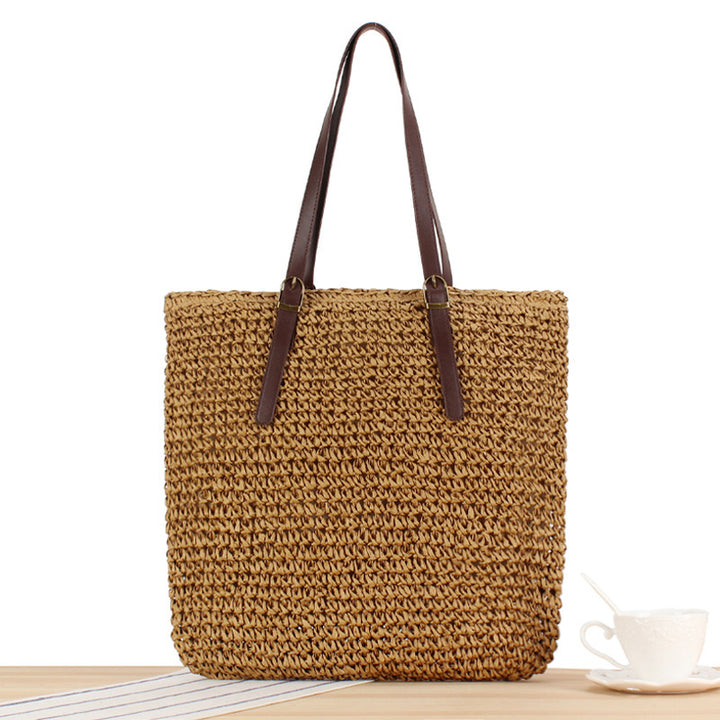 Handbag Made From Handcrafted Natural Material with Strong Leather Handles Bowlift