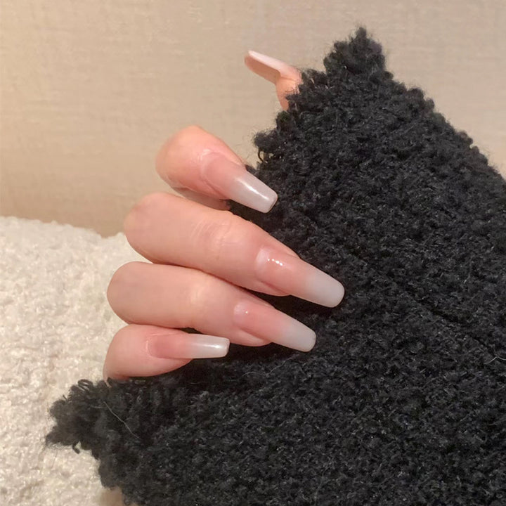 Elegant Long Coffin-Shaped Press-On Nails Bowlift