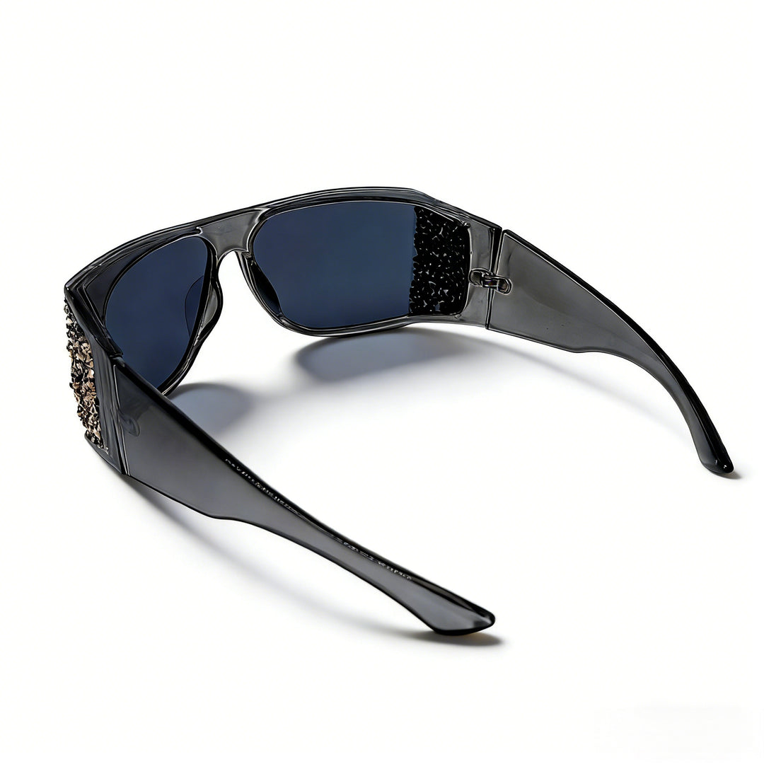 Women's Sporty Sunglasses with Sparkling Appliqués Bowlift