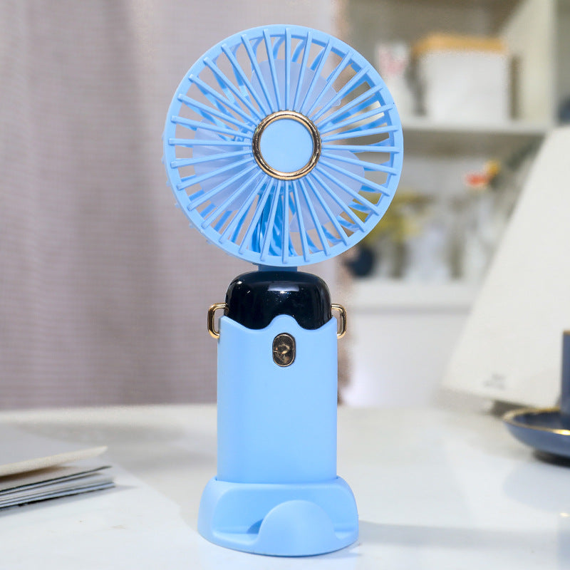 Women's Portable Hand Fan with Integrated Spray Function and USB Charging Option Bowlift