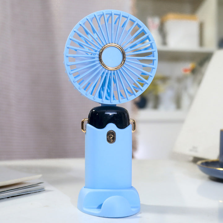 Women's Portable Hand Fan with Integrated Spray Function and USB Charging Option Bowlift