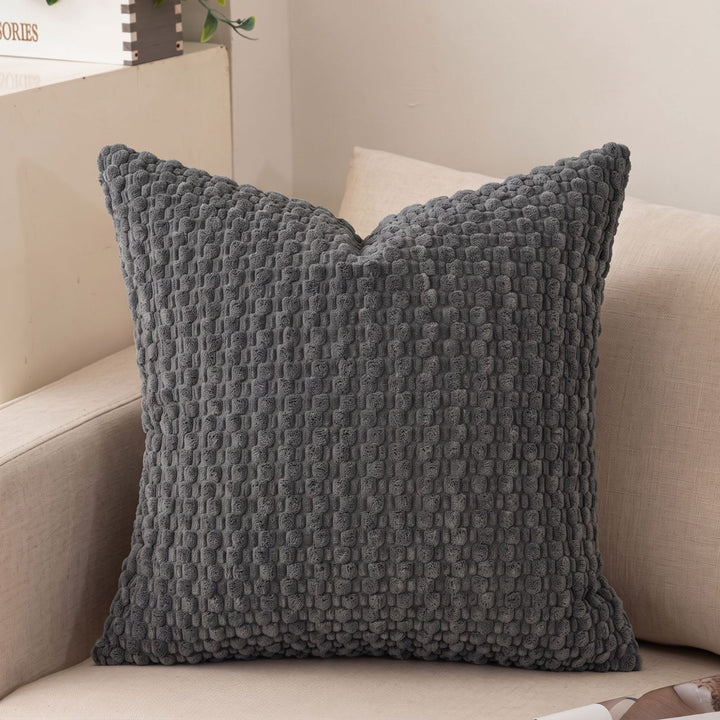 Decorative Plush Chunky Waffle Texture Throw Pillow Cover Bowlift