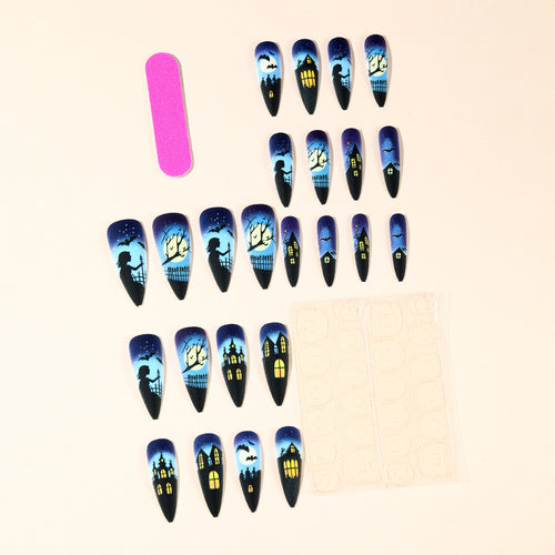 Gothic-Inspired Halloween-Themed Stiletto Nail Art Bowlift