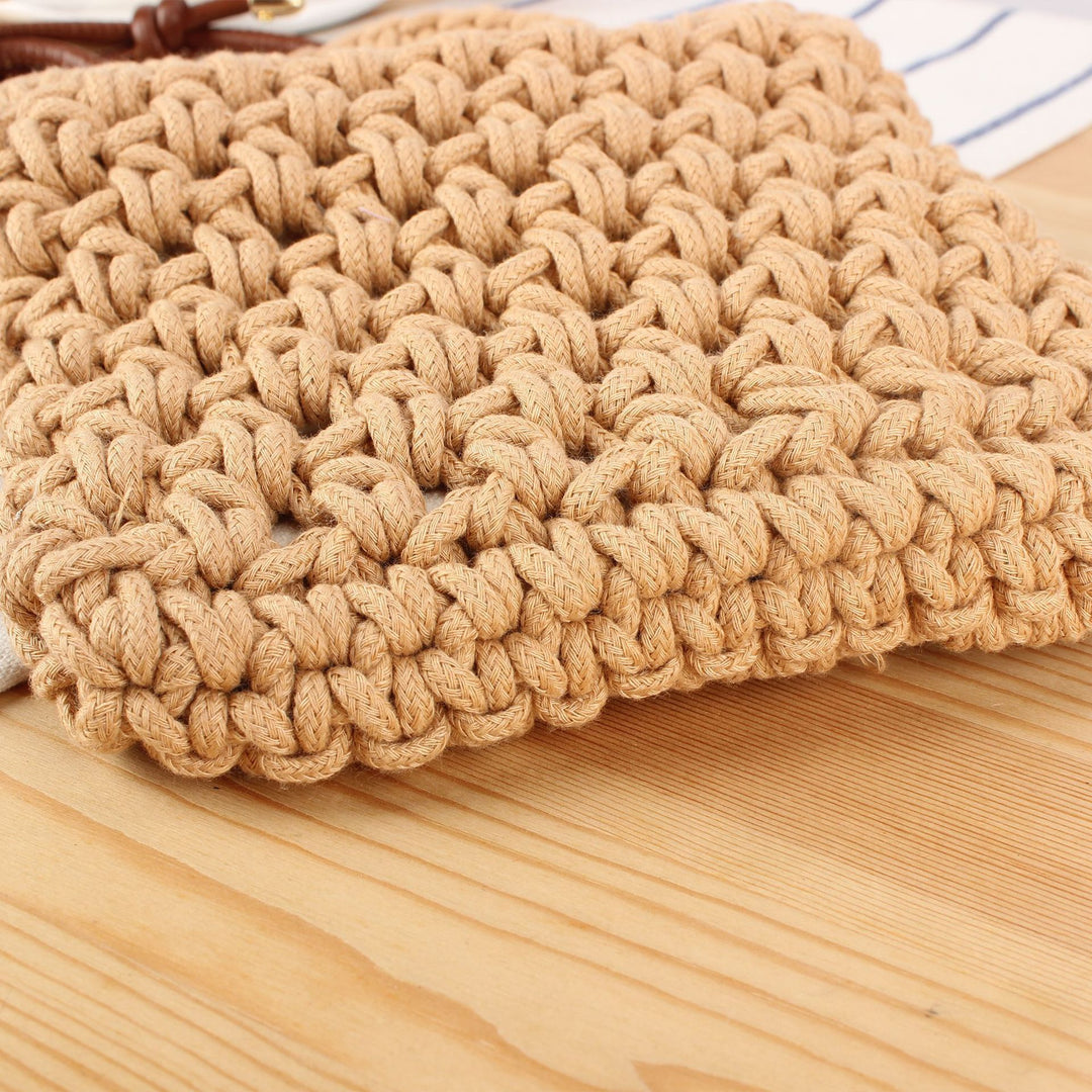Handbag Made of Handmade Macrame with Adjustable Shoulder Strap Bowlift