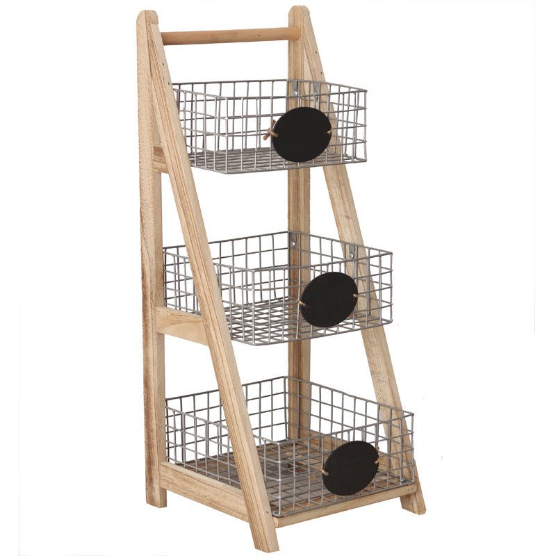 Practical stair shelf with wire baskets Bowlift