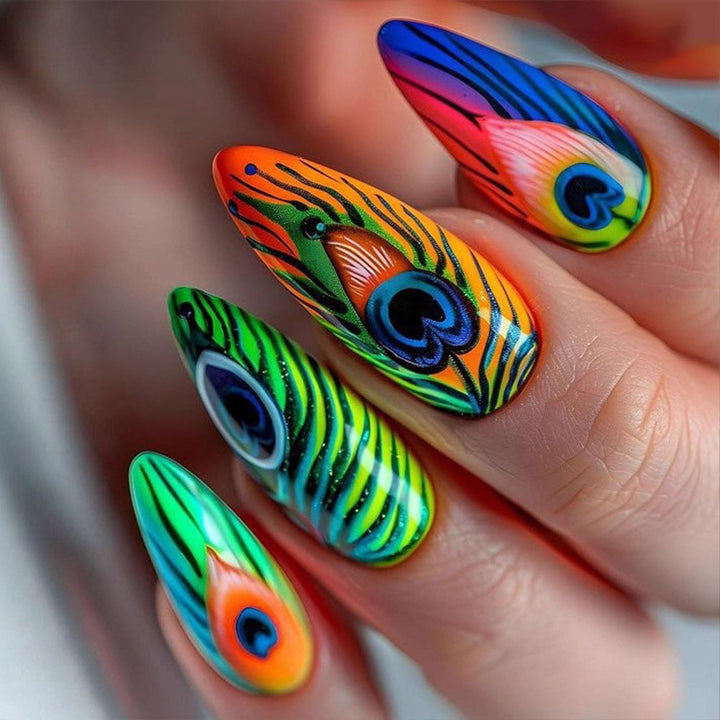 Creative Nail Art with Exotic Leaf Design Bowlift