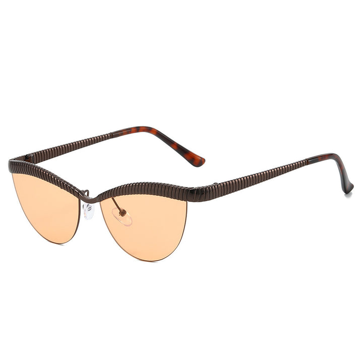 Statement Cat-Eye Sunglasses with Sculpted Metal Frames Bowlift
