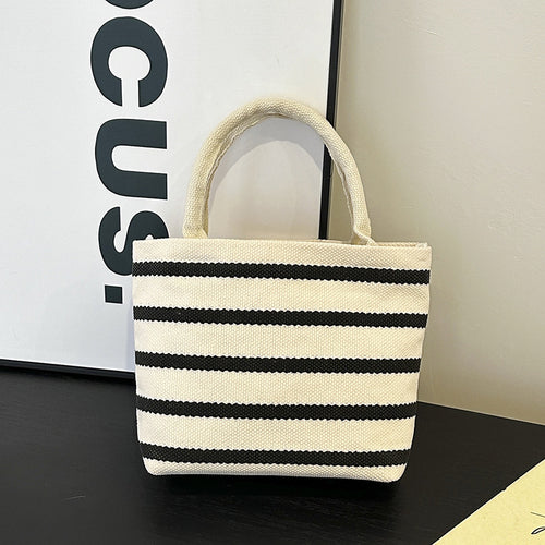 WoStriped Canvas Tote Bag Bowlift