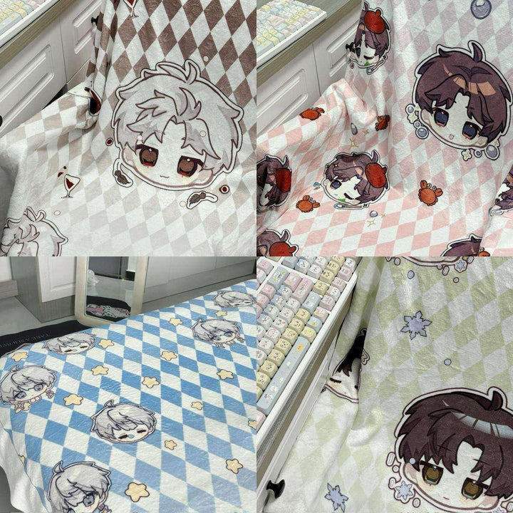 Cartoon Character Print Fleece Throw
