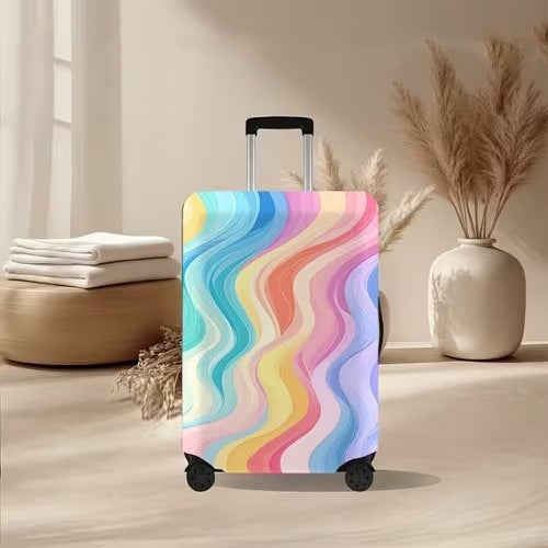 Unisex nan elastic suitcase cover with volcanic lava marble design, stretch protective cover for trolley Bowlift
