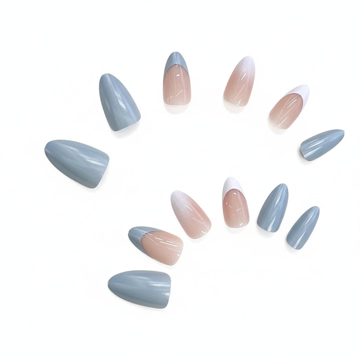 Elegant Ombre Almond-Shaped Press-On Nails Bowlift