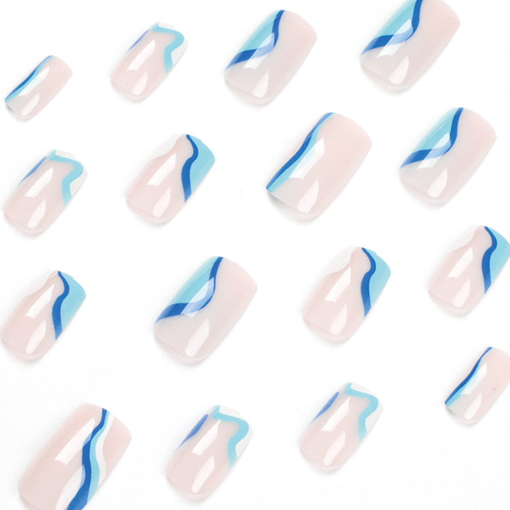 Artful Nail Art with Modern Wave Design Bowlift