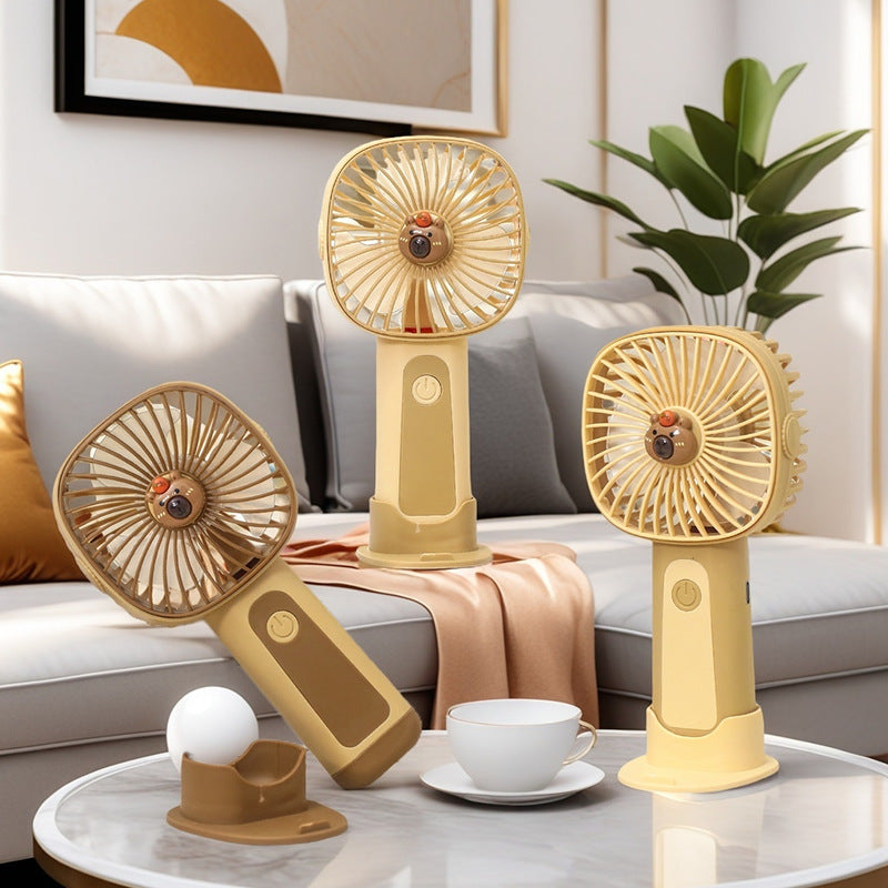 Women's Portable Hand Fan with Swiveling Head and USB Connection Bowlift