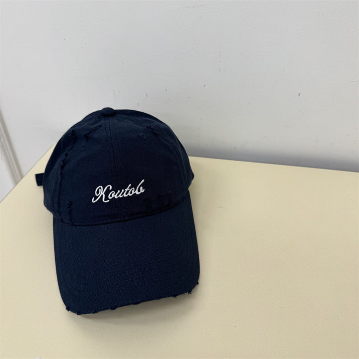 Men's Distressed Cotton Baseball Cap Bowlift 1783921814