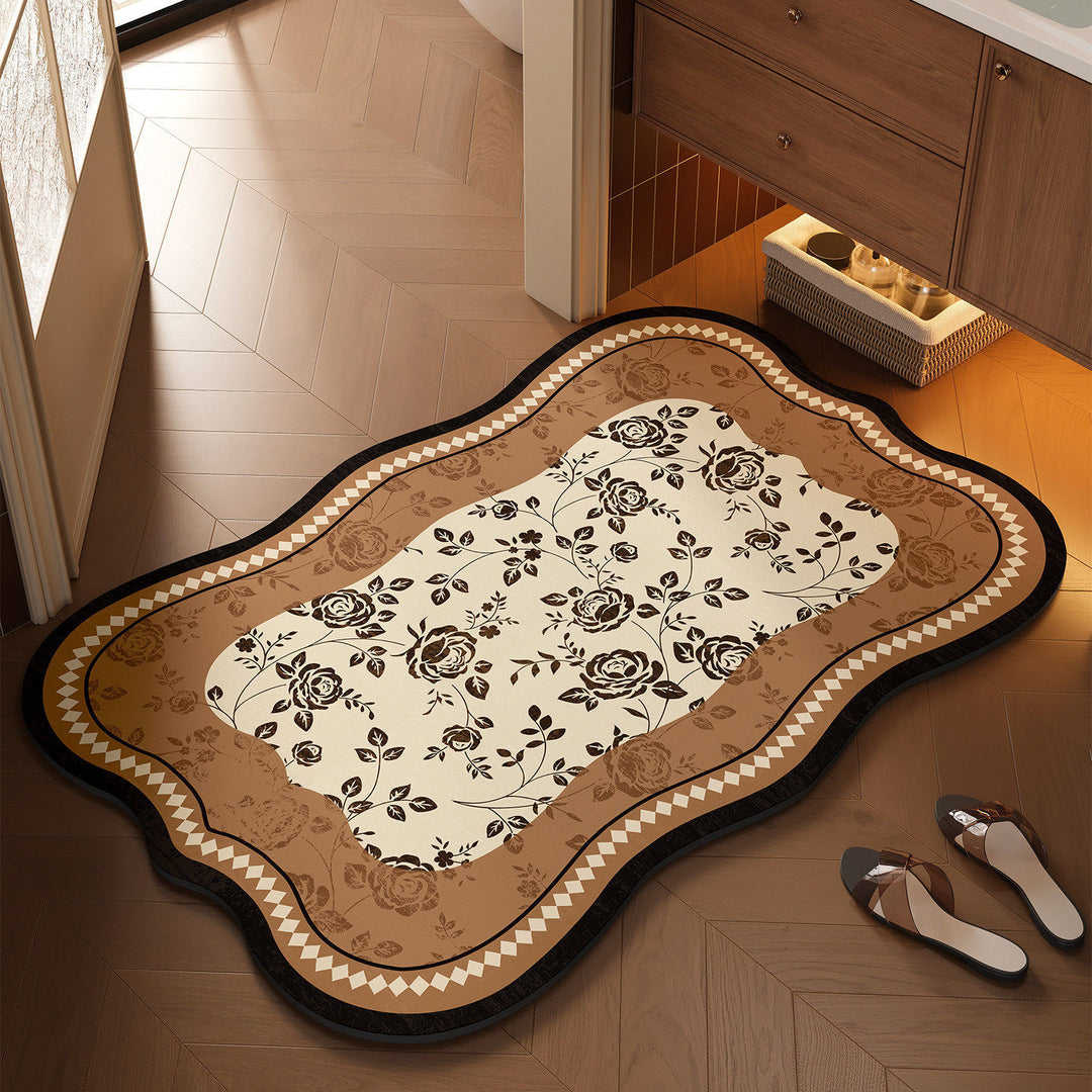 Floral Design Bathroom Mat Bowlift