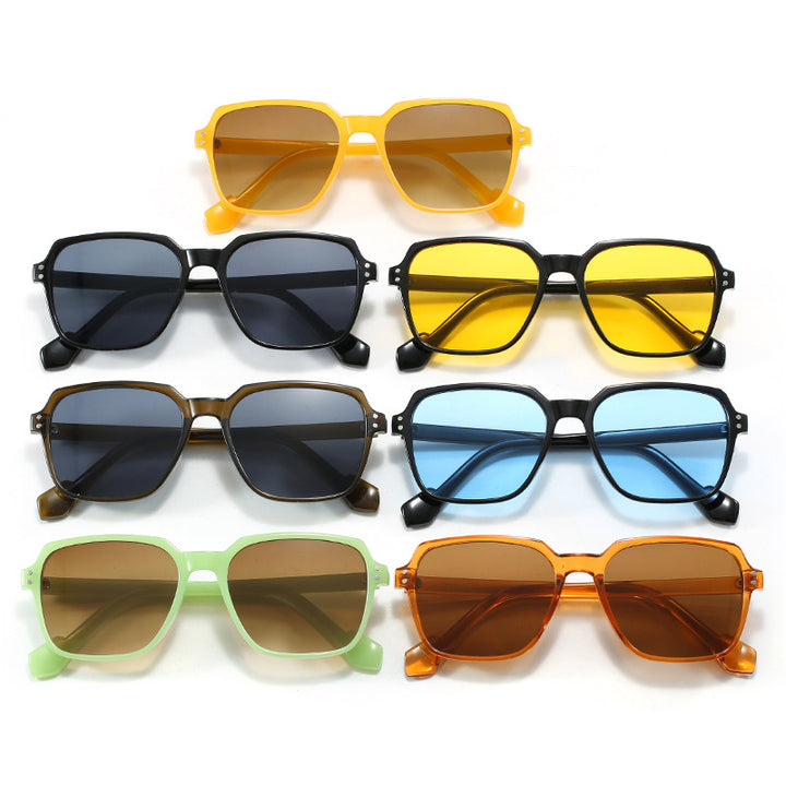 Women's fashionable square sunglasses with yellow lenses Bowlift