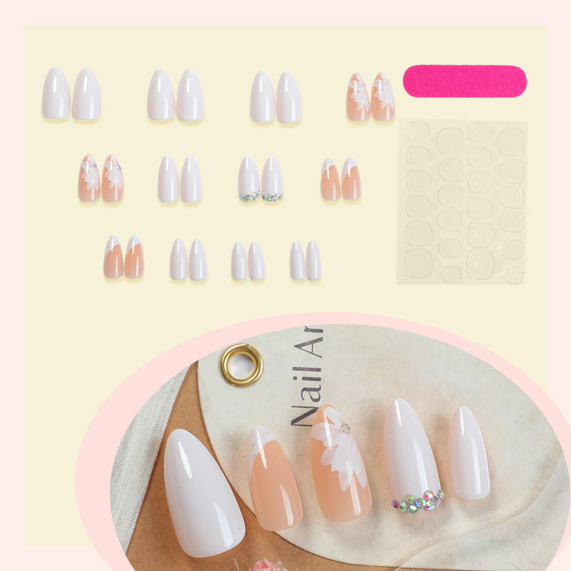Premium Floral Designed Press-On Nail Set Bowlift