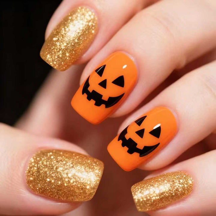 Artificial Nail Set with Colorful Flower Patterns Bowlift