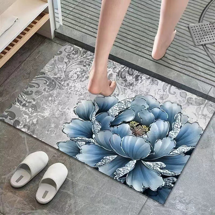 Floral Print Bath Mat Bowlift