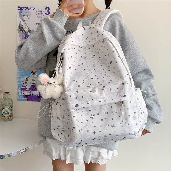 Backpack with Thoughtful Compartments and Trendy Star Motif Bowlift