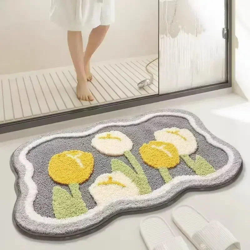 Cozy Rainbow-Themed Bath Mat