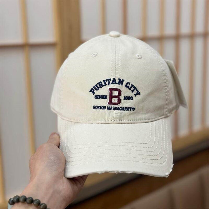 Women's Vintage Distressed Embroidered Baseball Cap Bowlift