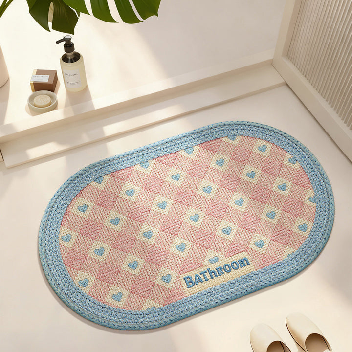 Heart-Patterned Bathroom Mat Bowlift