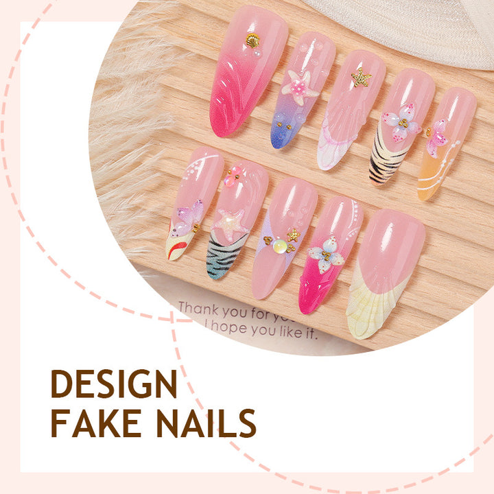 Creative nail art set with luxurious floral and glitter accents Bowlift