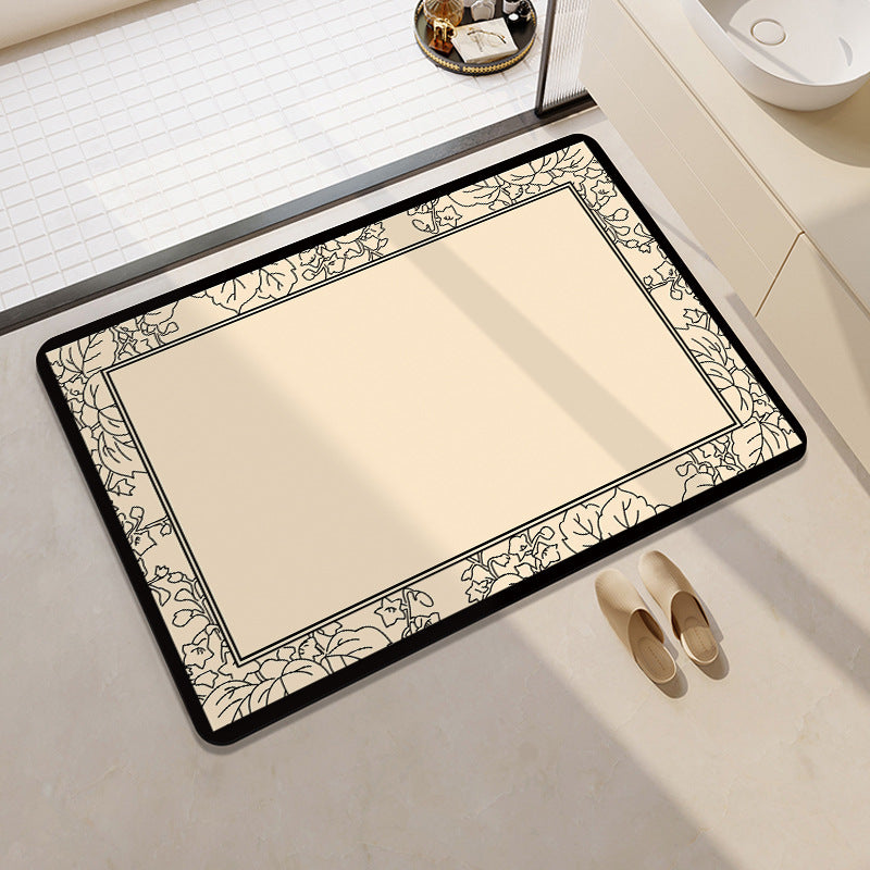 Floral Patterned Bathroom Mat Bowlift