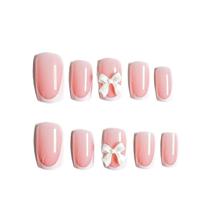 Acrylic Nail Set with Bow Design Bowlift