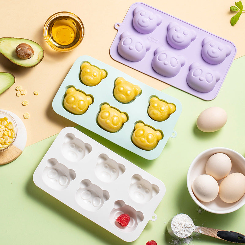 Silicone Ice Cube Mold with Cute Bear Head Design Bowlift