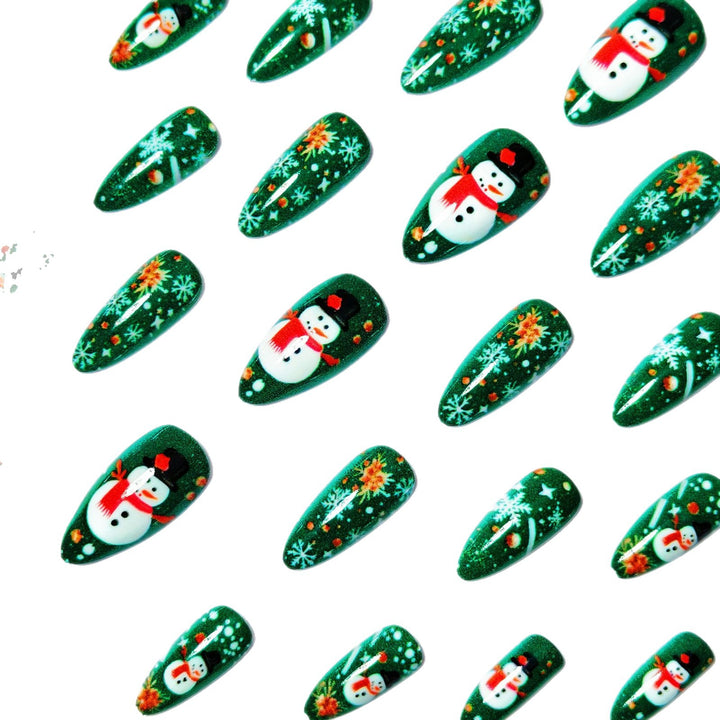 Festive Themed Snowman Nail Art Bowlift