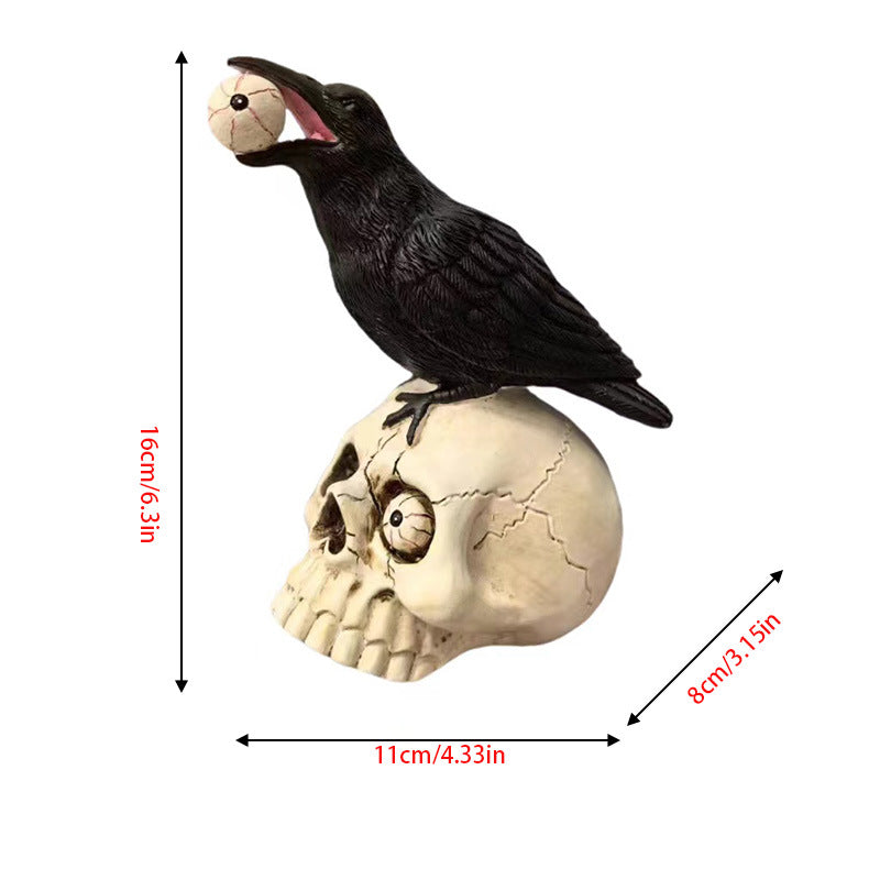 Decorative figure with raven on skull Bowlift