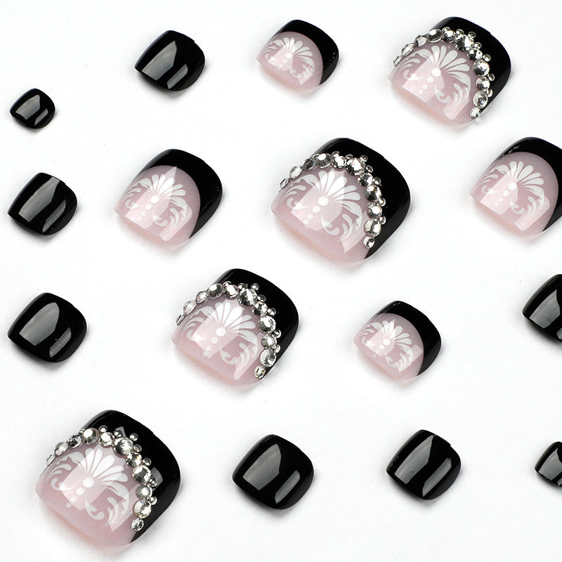 Artful toenail art with elegant glitter accent Bowlift