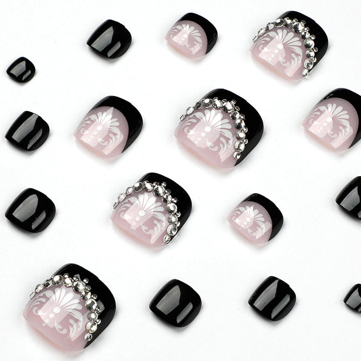 Artful toenail art with elegant glitter accent Bowlift