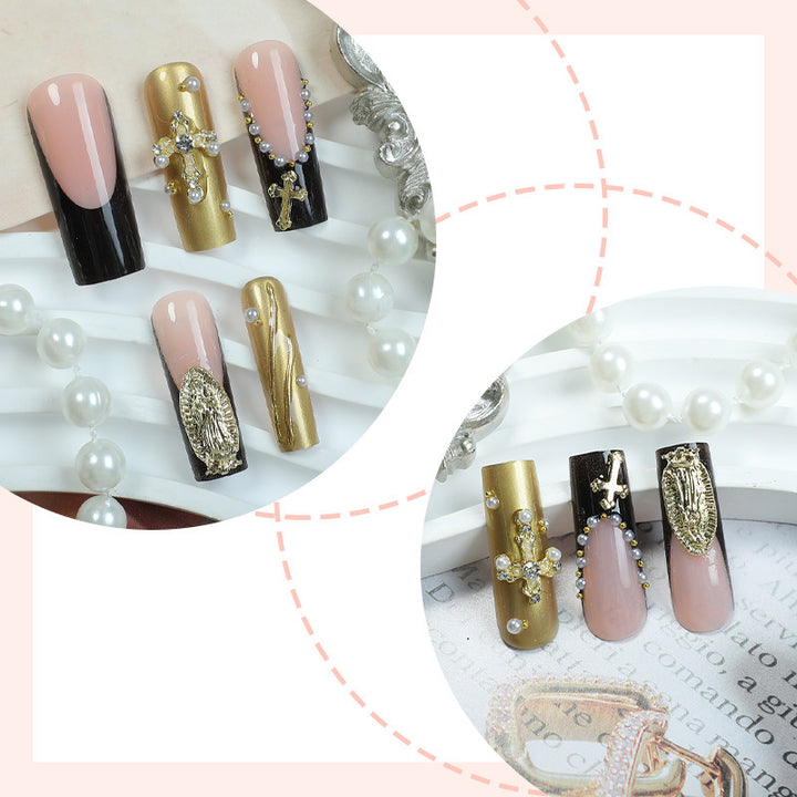Acrylic nail set with elegant accents and stylish decorations Bowlift