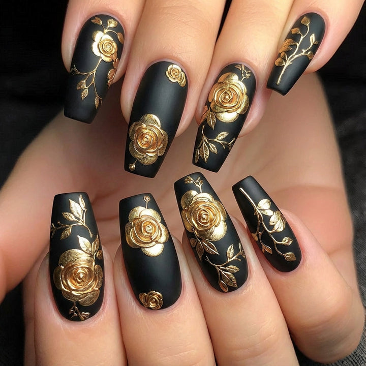 Artful nail tips with floral accents Bowlift