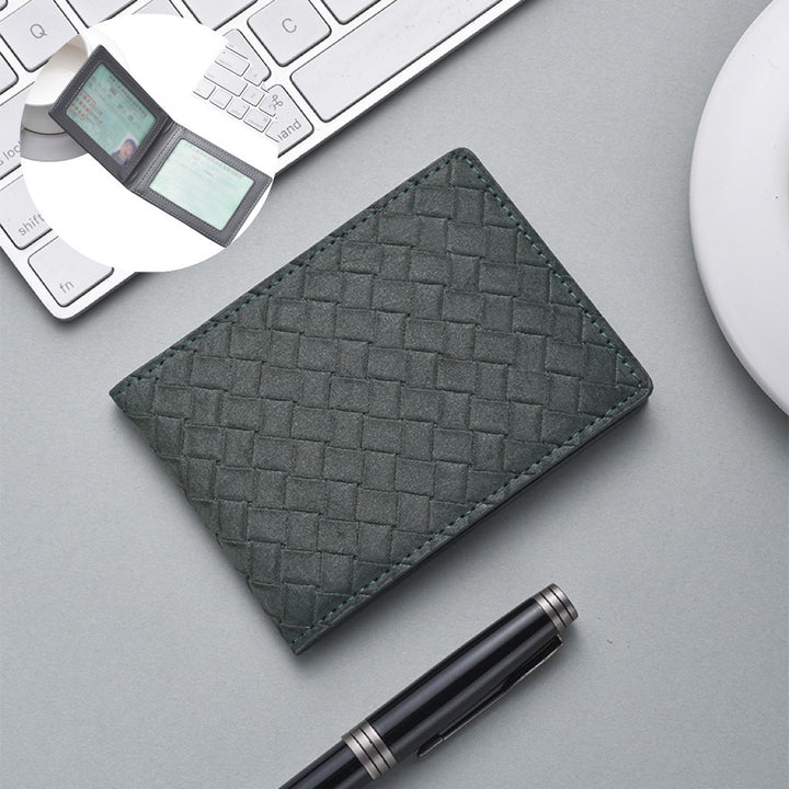 Stylish Woven Leather Cardholder Bowlift