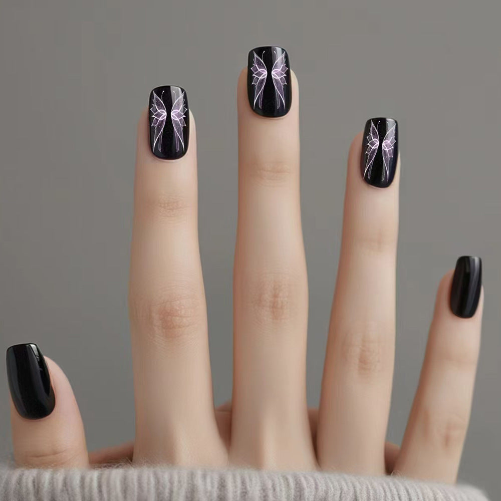 Artistic Press-On Nail Design Bowlift