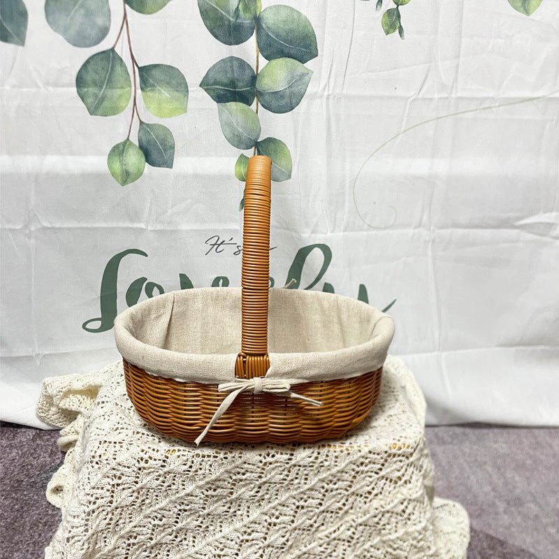 Women's Elegant Basket with Removable Fabric Insert Bowlift