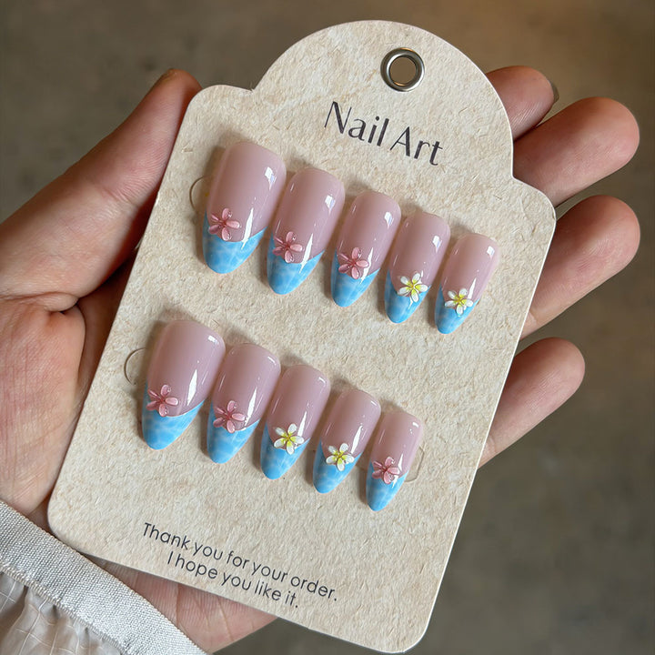 Floral Print Press-On Nail Set Bowlift