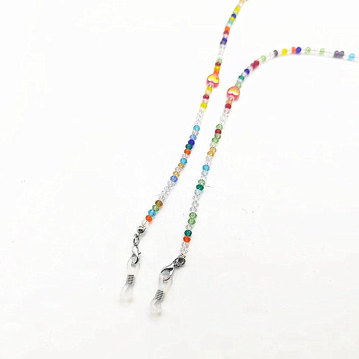 Colorful glass necklace with heart pendant Bowlift
