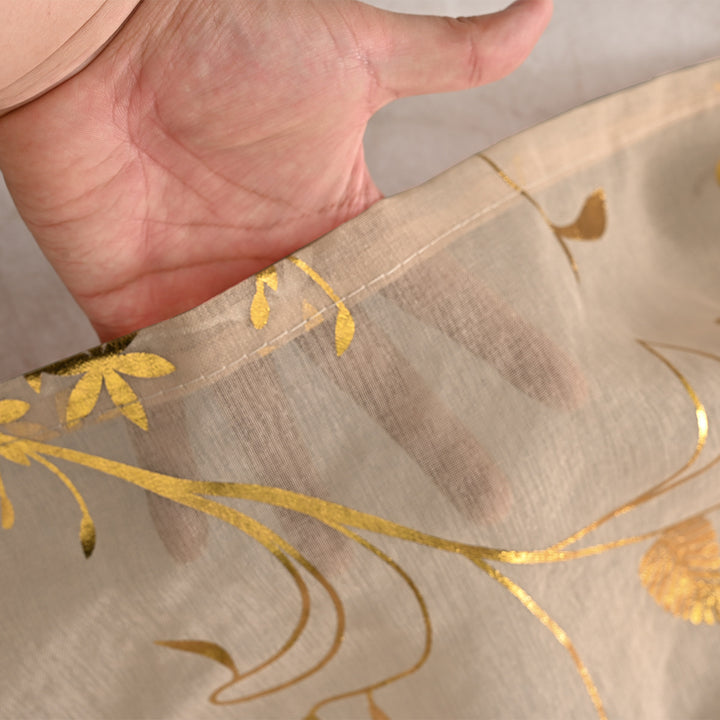 Sheer Floral Embroidered Window Curtain