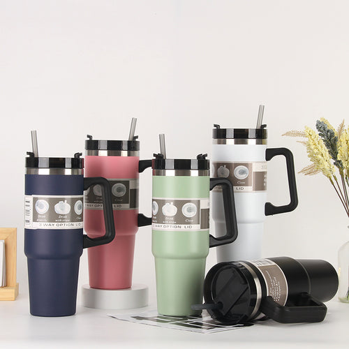 Ladies Insulated Portable Drinking Cup with Straw Bowlift