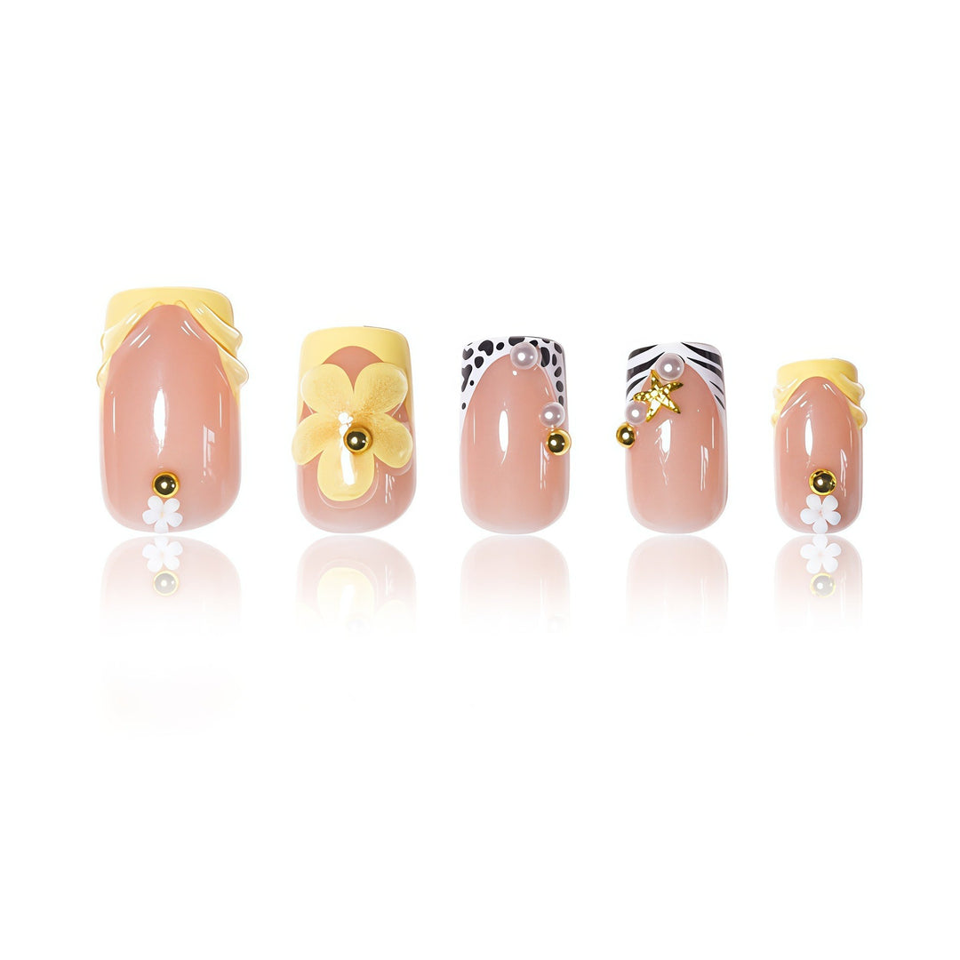Floral 3D Nail Art Enhancements Bowlift
