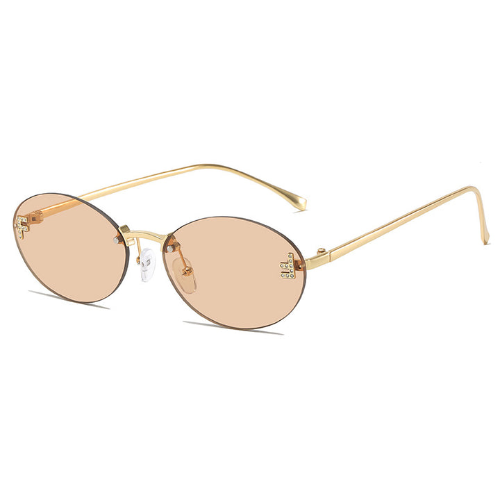 Sleek Metal Oval Sunglasses Bowlift