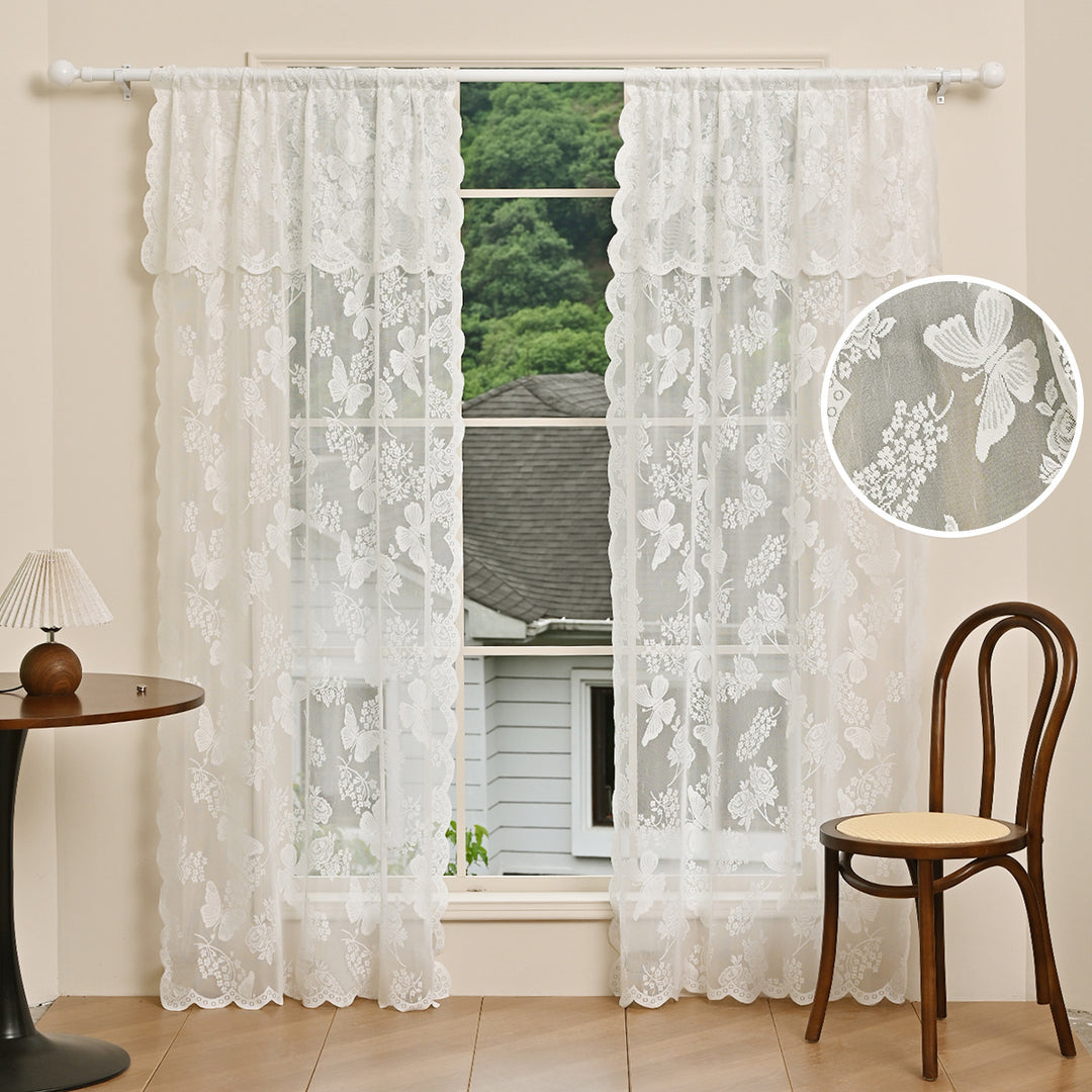 Floral Lace Window Curtain
