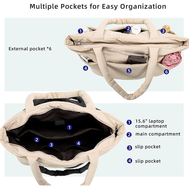 Practical everyday handbag with multiple compartments Bowlift