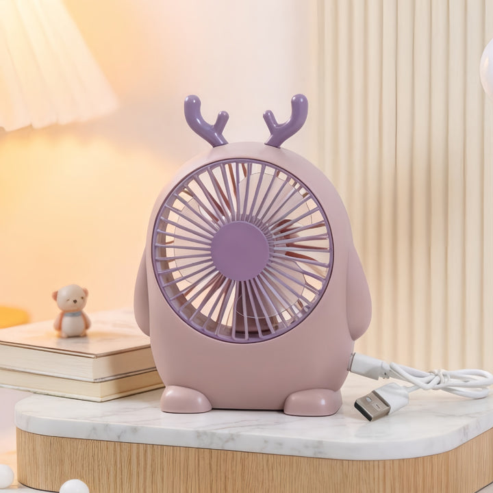Ladies handheld fan with cute animal design Bowlift
